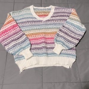 Pastel rainbow striped sweater